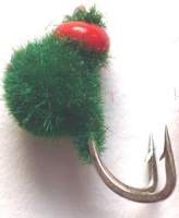 Мормышка коза флок  зеленая 3мм МВ02 фотография